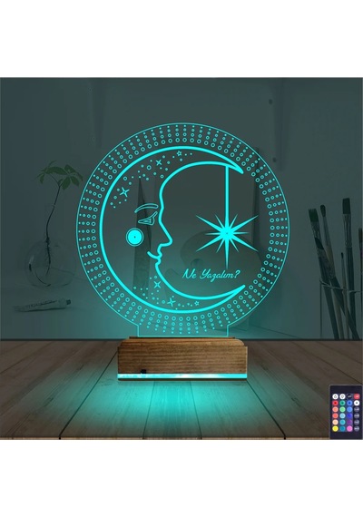Luvivia Ay Dede Kişiye Özel 3d Lamba - Masa Gece Lambası