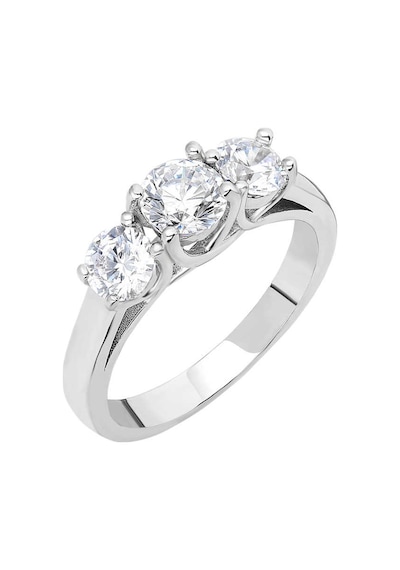 Tesbihane Starlight Diamond Pırlanta Montür Mini Tasarım 925 Ayar Gümüş Kadın Tria Yüzük Beyaz