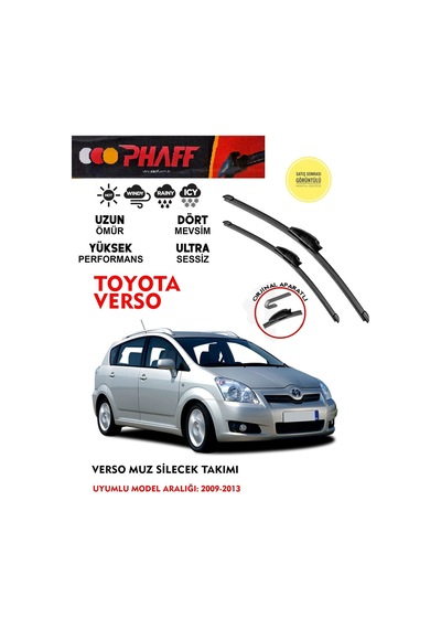 Toyota Verso Ön Silecek Seti Araca Özel Aparat 2009 - 2013 Arası