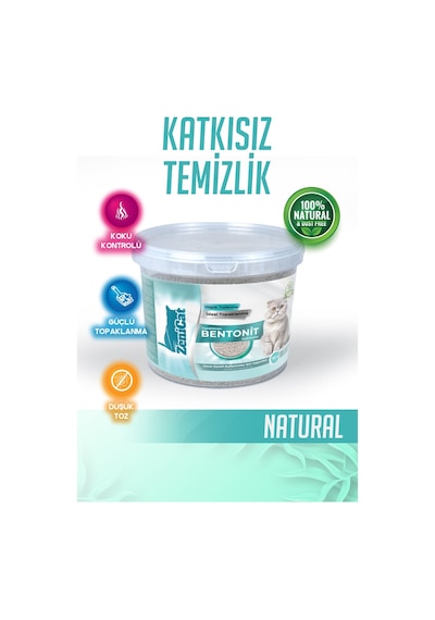 Naturel Bentonit Kedi Kumu 10 Lt Kokusuz, %100 Doğal, Toz Oranı Azaltılmış,