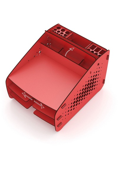 Fxm Hexa A4 Evrak Rafı Masaüstü Organizer Düzenleyici Kırmızı - 36161892 Kırmızı