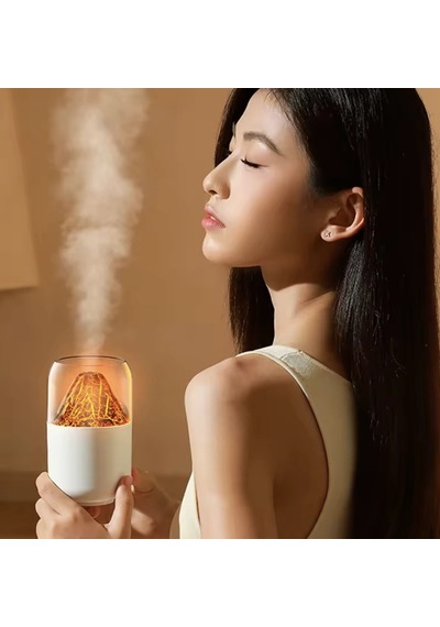 Volcano Ultrasonik Hava Nemlendirici 300ml Usb Şarjlı, Sessiz Aromaterapi Soğuk Buhar Difüzör