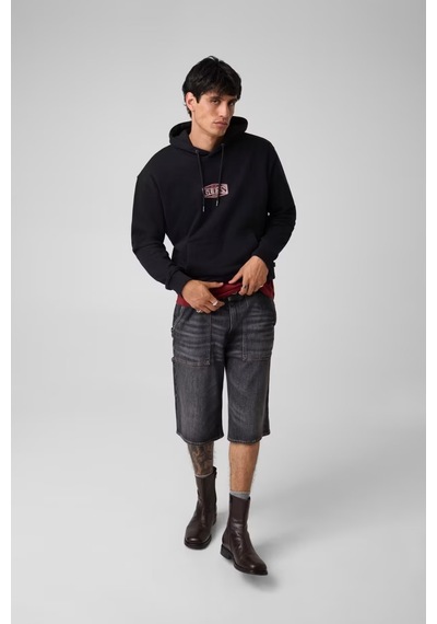 Guess Guess Jeans Erkek Kapüşonlu Sweatshirt M6bq12k5459 Siyah