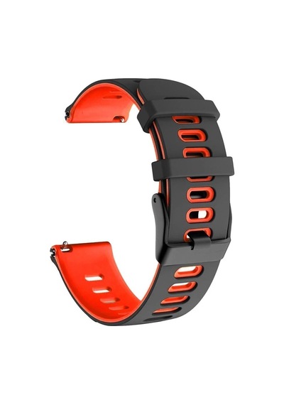 Haylou Rt Ls05s, Dt3 Mate, Qcy Gt3, C4u C1 İle Uyumlu 22mm Spor Silikon Kordon, Siyah/kırmızı Açık Kahverengi