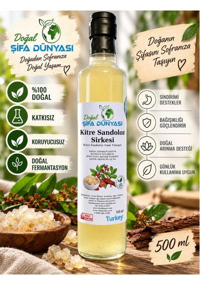 Doğal Şifa Dünyası Kitre Sandoloz Sirkesi Doğal Fermantasyon 500 ML