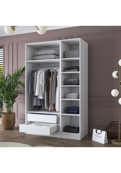 Rani Ba155 Gardırop Elbise Dolabı 3 Kapaklı 2 Çekmeceli 7 Raflı Askılı Modüler Dolap Beyaz Rani Ba155 Gardırop Elbise Dolabı 3 Kapaklı 2 Çekmeceli 7 Raflı Askılı Modüler Dolap Beyaz