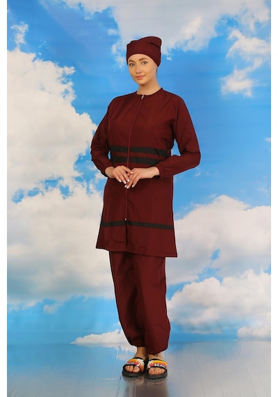 Akbeniz Kadın Tam Tesettür Mayo Bordo 31061-bordo Bordo