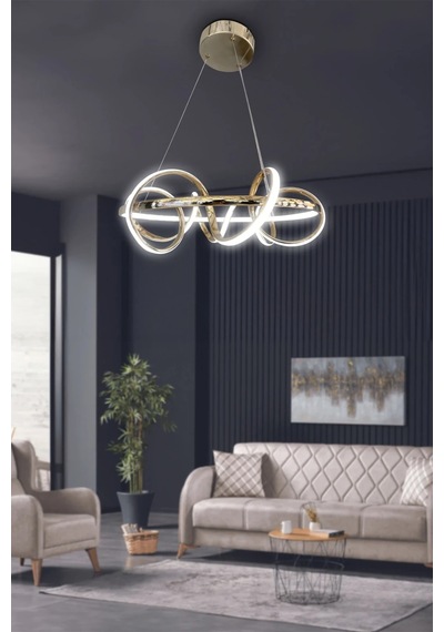 Kuzey Modern Sarkıt Led Avize - 3 Renk Kumandasız Krom Krom