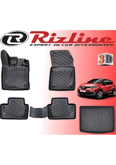 Renault Captur 3D Paspas+ Alt Bagaj Havuzu 2021 Sonrası Rizline N11.27695