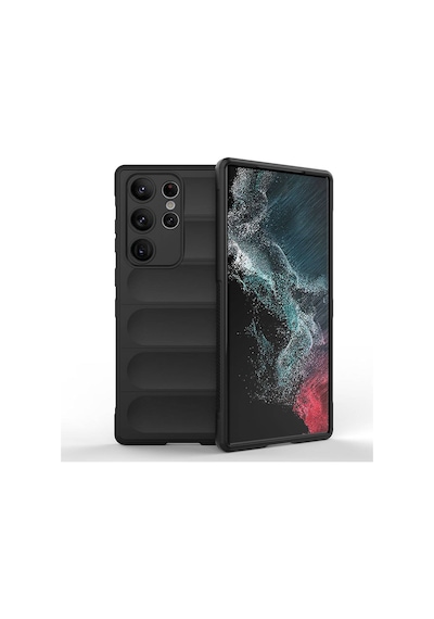 Thegencoo Samsung Uyumlu Galaxy S23 Ultra Kılıf Esnek Tpu Oyuklu Arka Yüzey Tasarımlı Tgco Etnik Silikon Kapak - Siyah