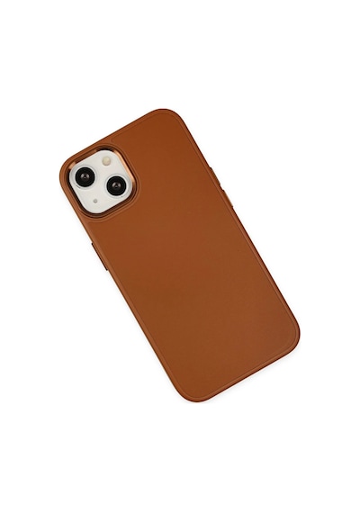 Cosmotex Newface Apple, Uyumlu iPhone 14 Plus Kılıf Asya Deri Silikon - Kahverengi