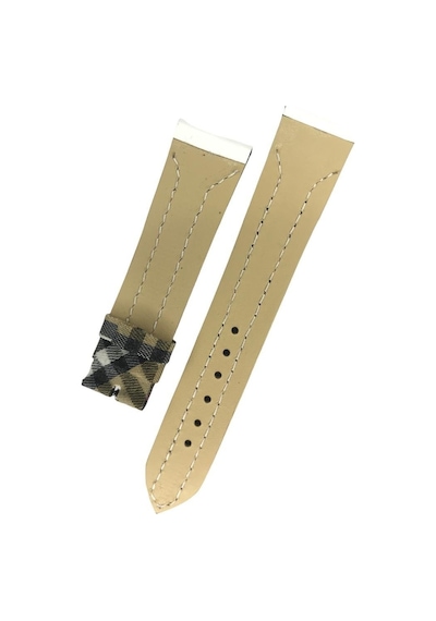 Burberry Uyumlu 20mm Beyaz Deri Saat Kordonu