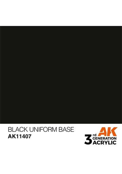 Ak Interactive 11407, 17 Ml. 3gen Black Uniform Base Figür Boyası Standart