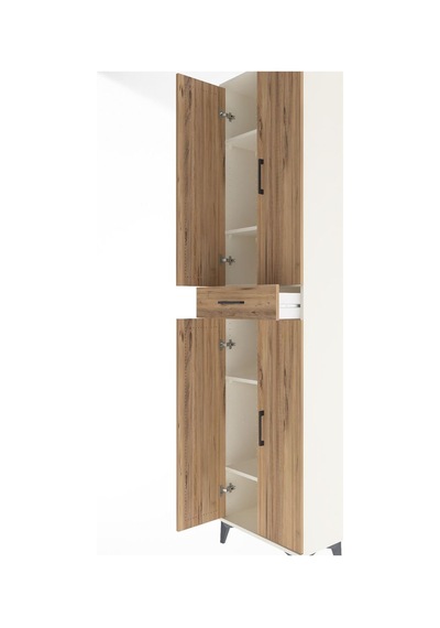 Arges Dolap 5 Raflı Tek Çekmeceli 4 Kapaklı 60x30x243 Aytaşı-çam Aytaşı