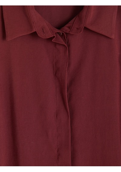 Lcw Everyday Bordo Gabardin Kadın Gömlek Tunik