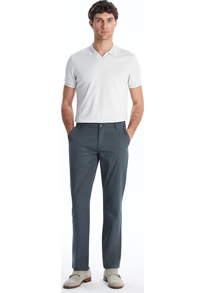 Lcwaıkıkı Classic Gri Polo Yaka Merserize Görünümlü Erkek Tişört