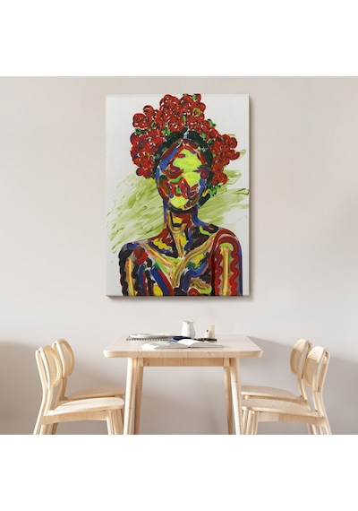 Renkli Kadın Modern Duvar Tablosu-6005 50 X 70