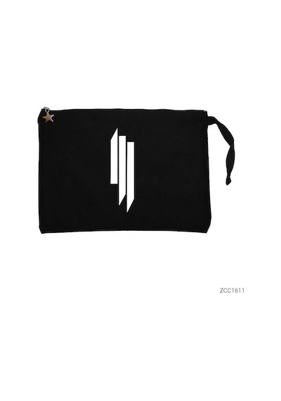 Zepplin Giyim Skrillex Siyah Clutch Astarlı Cüzdan / El Çantası