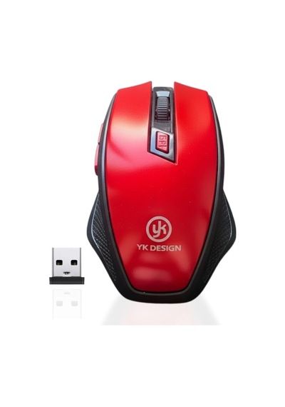 Hobibahçem Kırmızı Renkli Baş Parmak Destekli Ergonomik Sessiz Kablosuz Mouse 0013