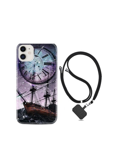 Apple Uyumlu iPhone 13 Mini Kılıf Boyun Askılı Time 1749