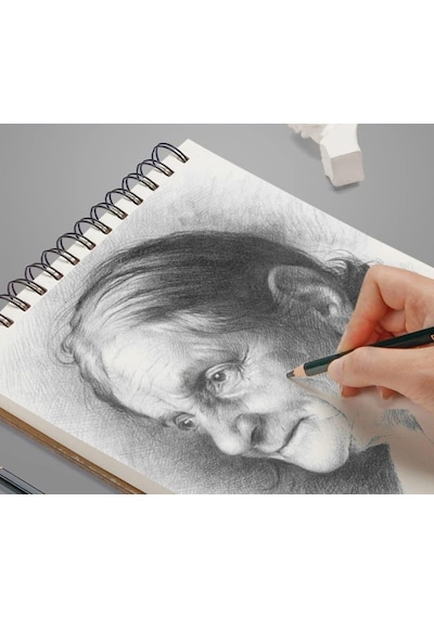 Eskiz Defteri A5 Boyutunda 160 Gr Üstten Telli Karakalem Sketch Book 25 Yaprak - 1 Adet Beyaz