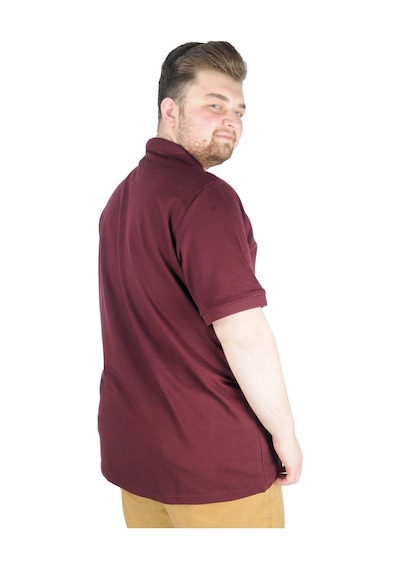 Mode Xl Battal Beden Erkek Tshirt Polo Yaka Nakışlı Klasik Pike 20553 Mürdüm 001