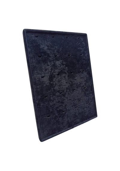 Dikine Süet Kumaş Siyah 34-24 Cm Ayaklı 20 Pedli Kolye Tabla Stand