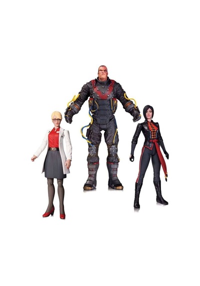 Batman Arkham City: 3 Pack Villain Figure Set Dr.harleen Quinzel & Electrocutioner& Lady Shiva