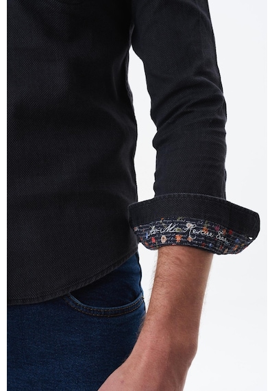 AR-MA Arma Erkek Denim Jean Slim Fit / Dar Kesim Kot Dokuma Gömlek K9gkd1070 Siyah