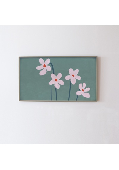 Modern Samsung Frame Tv Sanatı - Samsung Frame Tv İçin Resim Tarzı Sanat, Çiçek Sanatı 16:9 Çiçek Sanatı