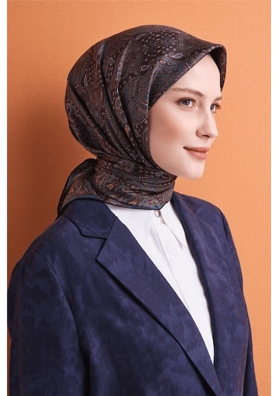Armine İpek Eşarp 2027 Kış - 9631-31 Acı Kahve Twill