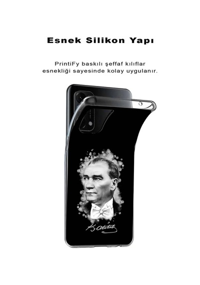 Huawei Honor 20 Uyumlu Kapak Atatürk Tasarımlı Şeffaf Silikon Kılıf