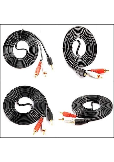 4654 3.5mm Stereo To 2 Rca Aux Tos Ses Kulaklık Kablosu, 1.5 M