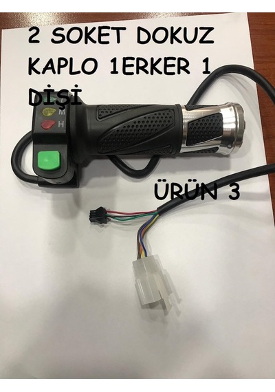 E Bike Elektirikli Bisiklet Motor Gaz Kolu Işıklı 3 Kademeli