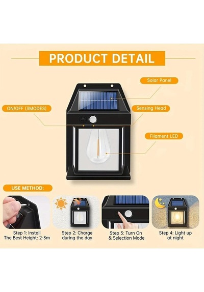 Güneş Enerjili Bahçe Led Ampul Hareket Sensörlü Bahçe Led Su Geç