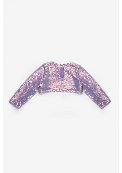 Le Mabelle Lila Uzun Kollu Pullu Kız Çocuk Crop Bluz Lila