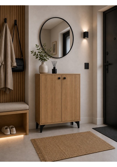 Bucak Model 2 Kapaklı Çok Amaçlı Dolap Ayakkabılık Kitaplık Banyo Dolabı Mutfak Dolabı Atlantik Çam