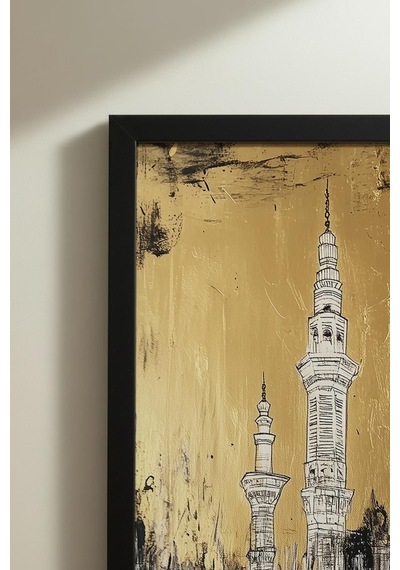 1 Adet Siyah Ahşap Çerçeveli Çiçekler Vintage Tablo