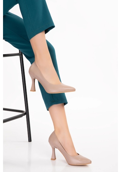 Gondol Kadın Hakiki Deri Stiletto Ayakkabı Şhn.861 Vizon