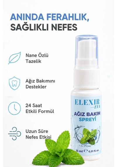 Ağız Bakım Spreyi 15 Ml Nane Ferahlığı Günlük Ağız Bakımı Pratik Kullanım