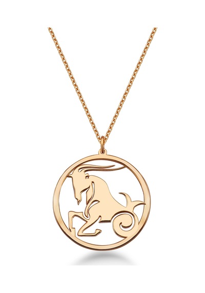 Çember Oğlak Burcu Gümüş Kolye - Rose Rose Gold