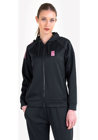 Lescon Siyah Kadın Fermuarlı Kapüşonlu Sweatshirt 23n-2128