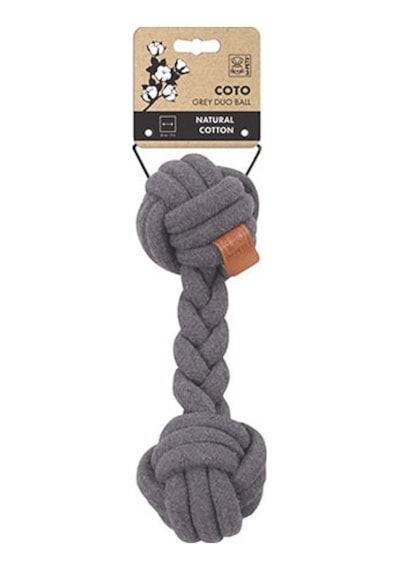 M-pets Coto Gri Duo Ball Örgü Köpek Oyuncağı 28 Cm 244-50019.01