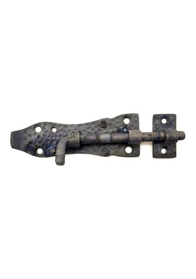 Antika Tarz Dekoratif Pirinç Dövme Kapı Sürgüsü - 7cm, Oksit Beyaz