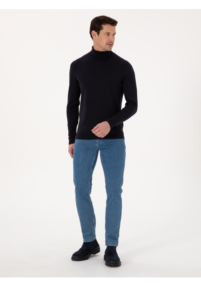 Cacharel Lacivert Slim Fit Pamuk Karışımlı Balıkçı Yaka Basic Triko Kazak Cacharel Lacivert Slim Fit Pamuk Karışımlı Balıkçı Yaka Basic Triko Kazak