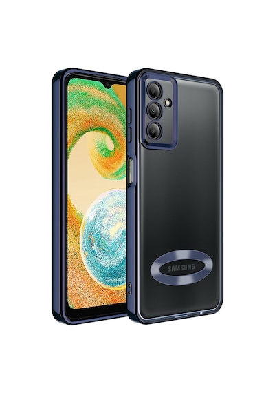 Galaxy A54 Kılıf Kamera Korumalı Logo Gösteren Zore Omega Kapak Lacivert