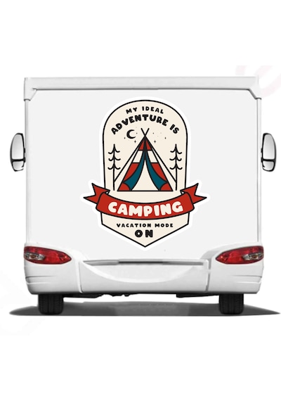 Kamp Sticker - 4x4 Off Road Adventure Camping Sticker - Araba Oto Motosiklet Karavan Sticker - 02178 10X8 Cm