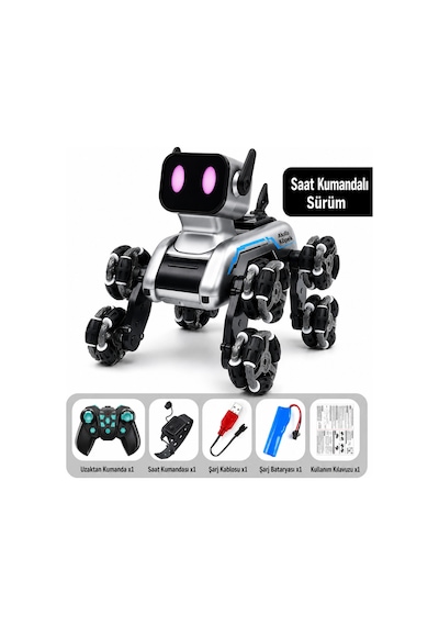 Blic Brb2 Akıllı Robot Köpek Uzaktan Kumandalı Jest Kontrollü Rgb Işıklı Ve Sis Efektli Akrobatik Oy