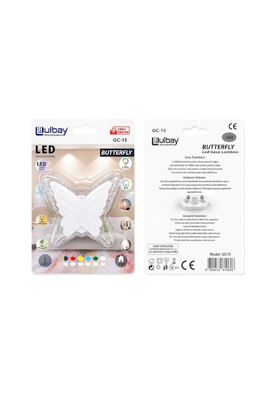 Ulbay Led Gece Lambası Kelebek Tasarım- 10'li Paket Diğer