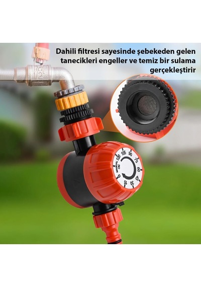 Mekanik Bahçe Sulama Zamanlayıcısı 120 Dakika Manuel Kontrol